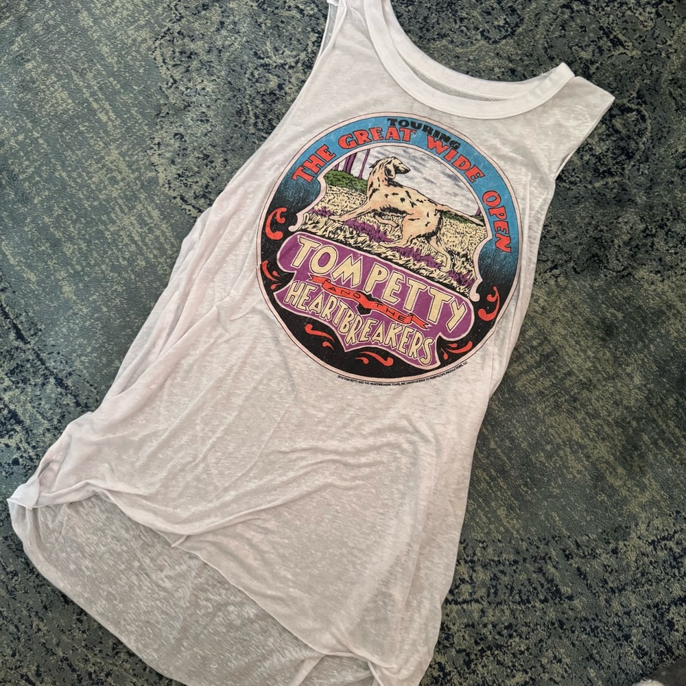 Tom Petty - Unisex (M) Into the Great Wide Open Sheer White Tank Top Shirt